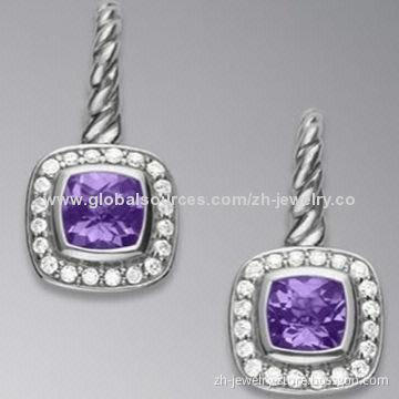 Cubic Zirconia Drop Earrings, Available in Various Colors